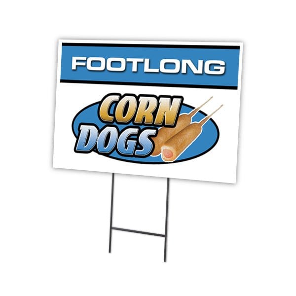 Signmission Footlong Corn Dogs Yard Sign & Stake outdoor plastic coroplast window, C-2436-DS-Footlong Corn Dogs C-2436-DS-Footlong Corn Dogs - main